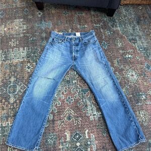 Vintage men’s Abercrombie and Fitch straight, wide-leg, distressed jeans